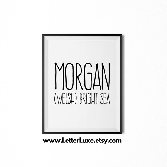 Morgan Name Meaning Art  Printable Baby Shower Gift  Nursery