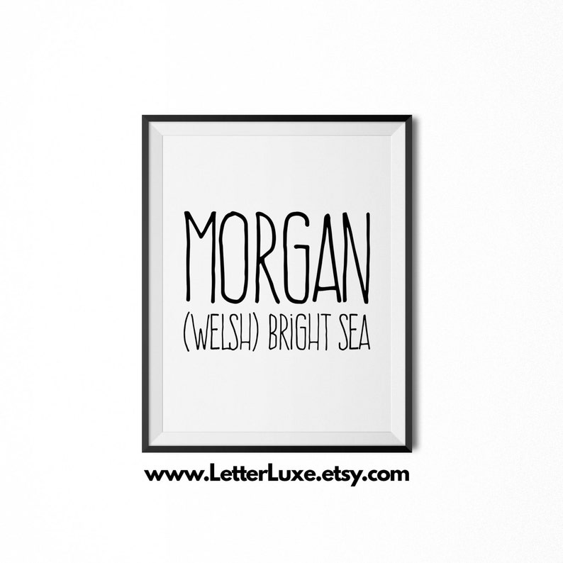 Name Meaning Art Printable Baby Shower Gift Nursery Etsy