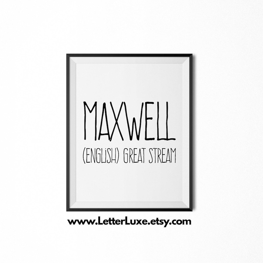 Maxwell Printable Kids Gift, Maxwell Name Meaning Art, Baby Shower Gift