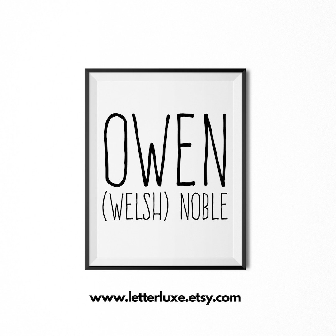 Owen Name Meaning Art, Owen Gift, Printable Baby Shower Gift, Nursery