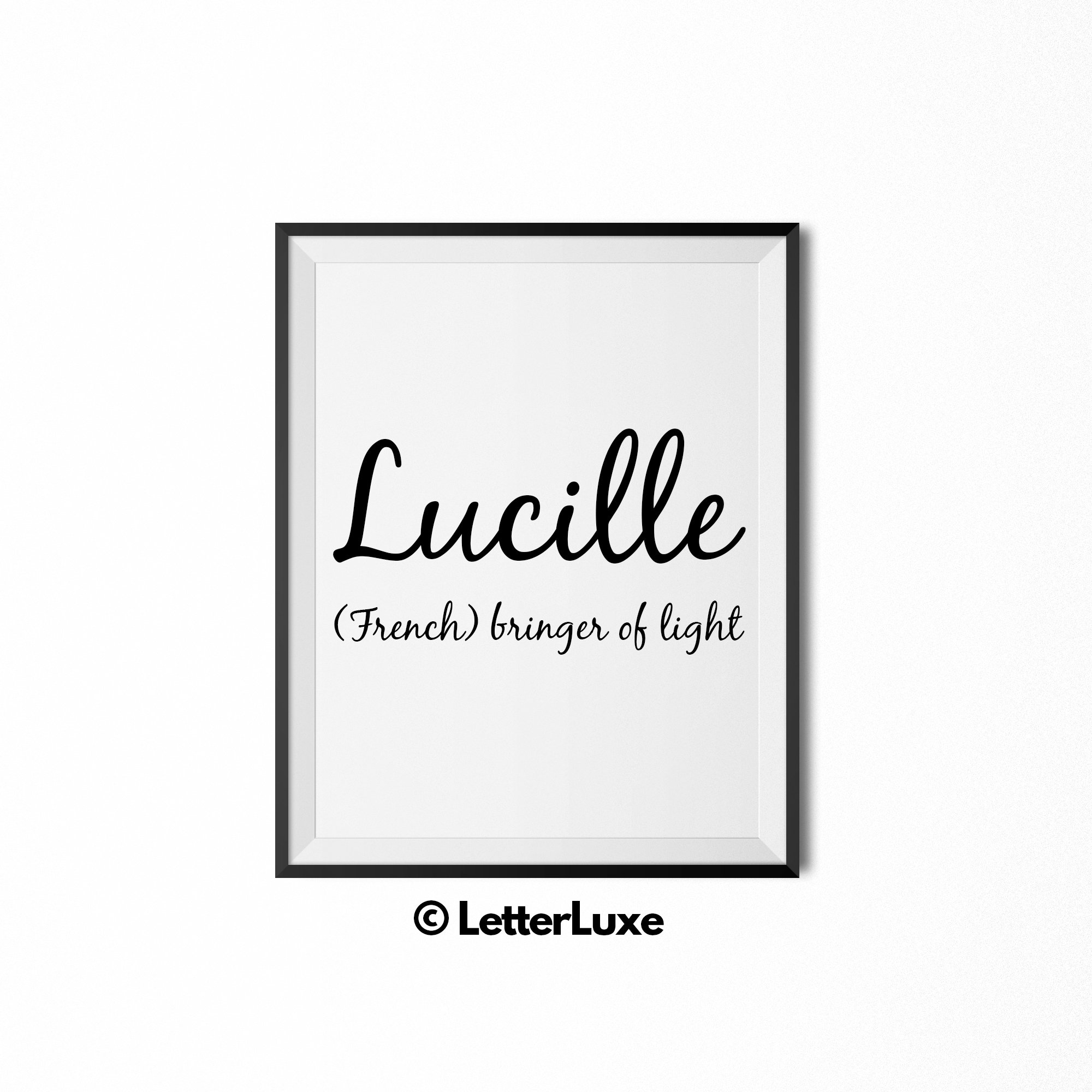 Lucille Name Meaning Art Printable Mother's Day Gift Etsy