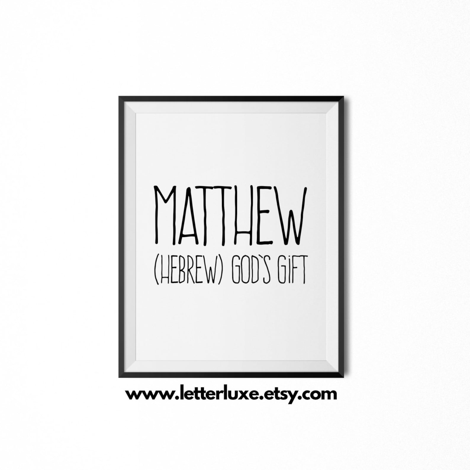 Matthew Printable Kids Gift, Matthew Name Meaning Art, Baby Shower Gift