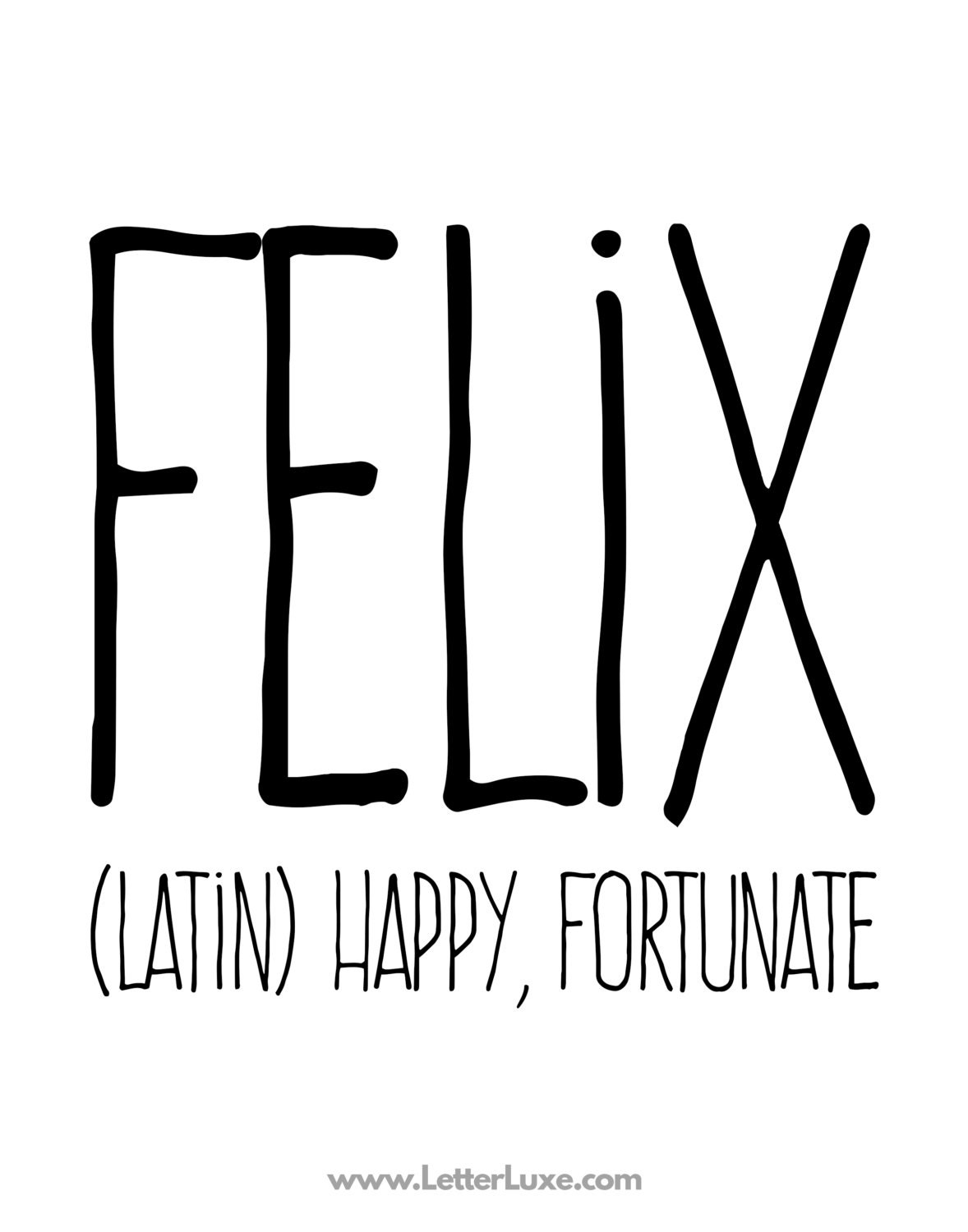 Felix Name Meaning Art Printable Baby Shower Gift Nursery Etsy