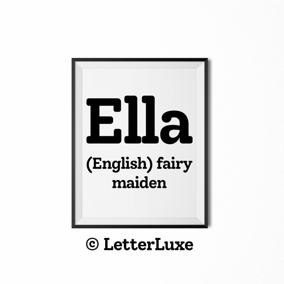 Ella Name Meaning Sign, Ella Gift, Printable Baby Shower Gift, Birthday