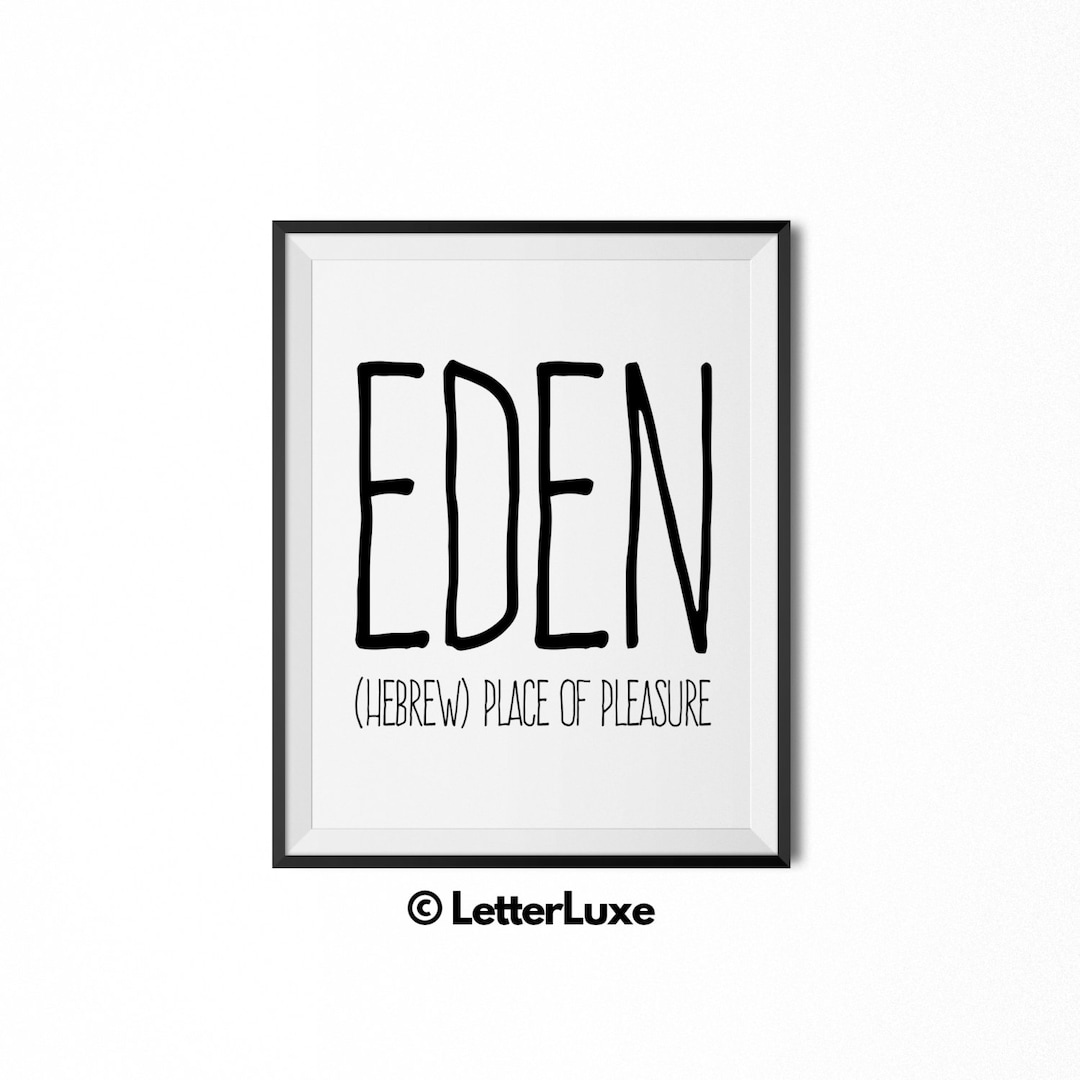 Eden Name Meaning Art, Eden Gift, Printable Baby Shower Gift