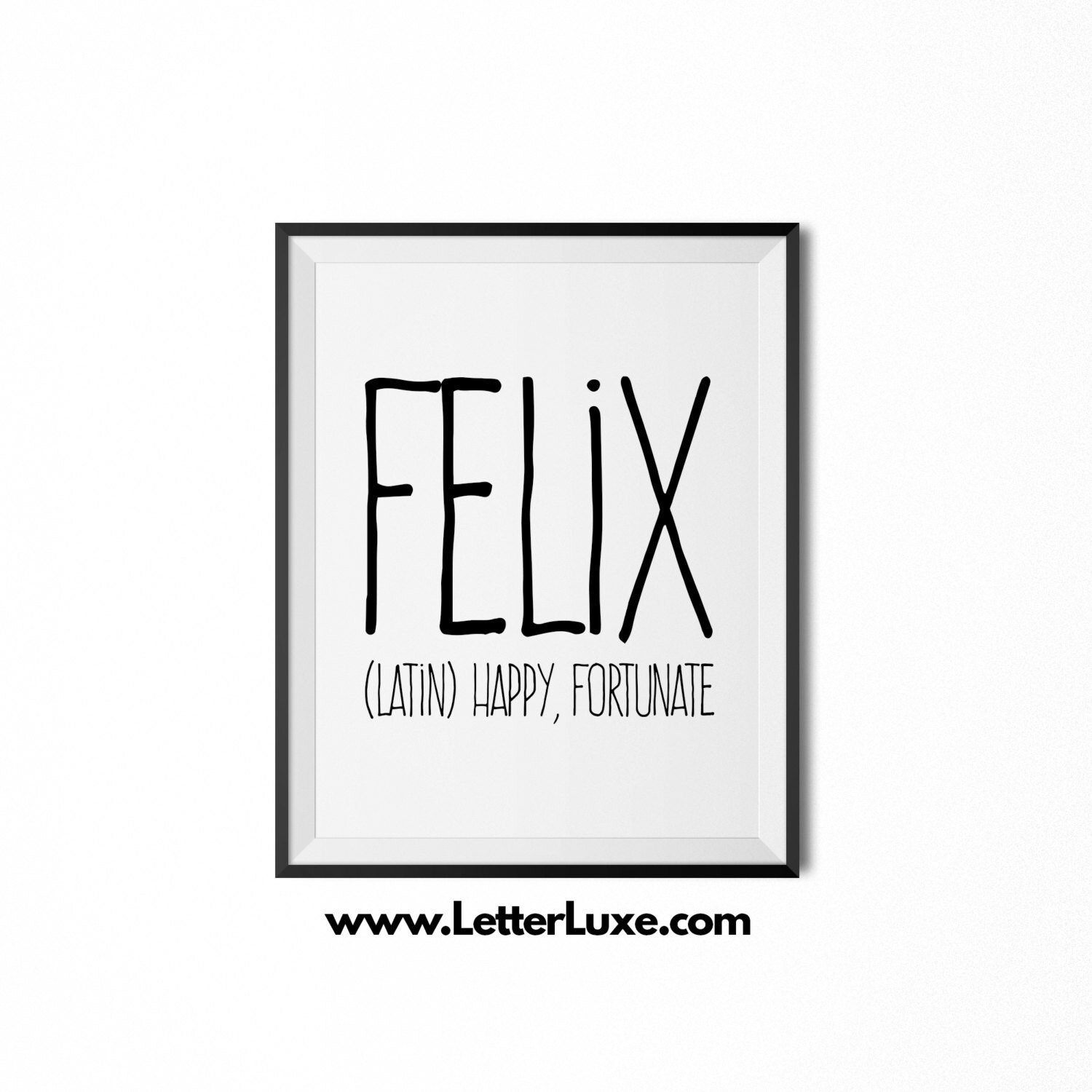 Felix Name Meaning Art Printable Baby Shower Gift Nursery Etsy