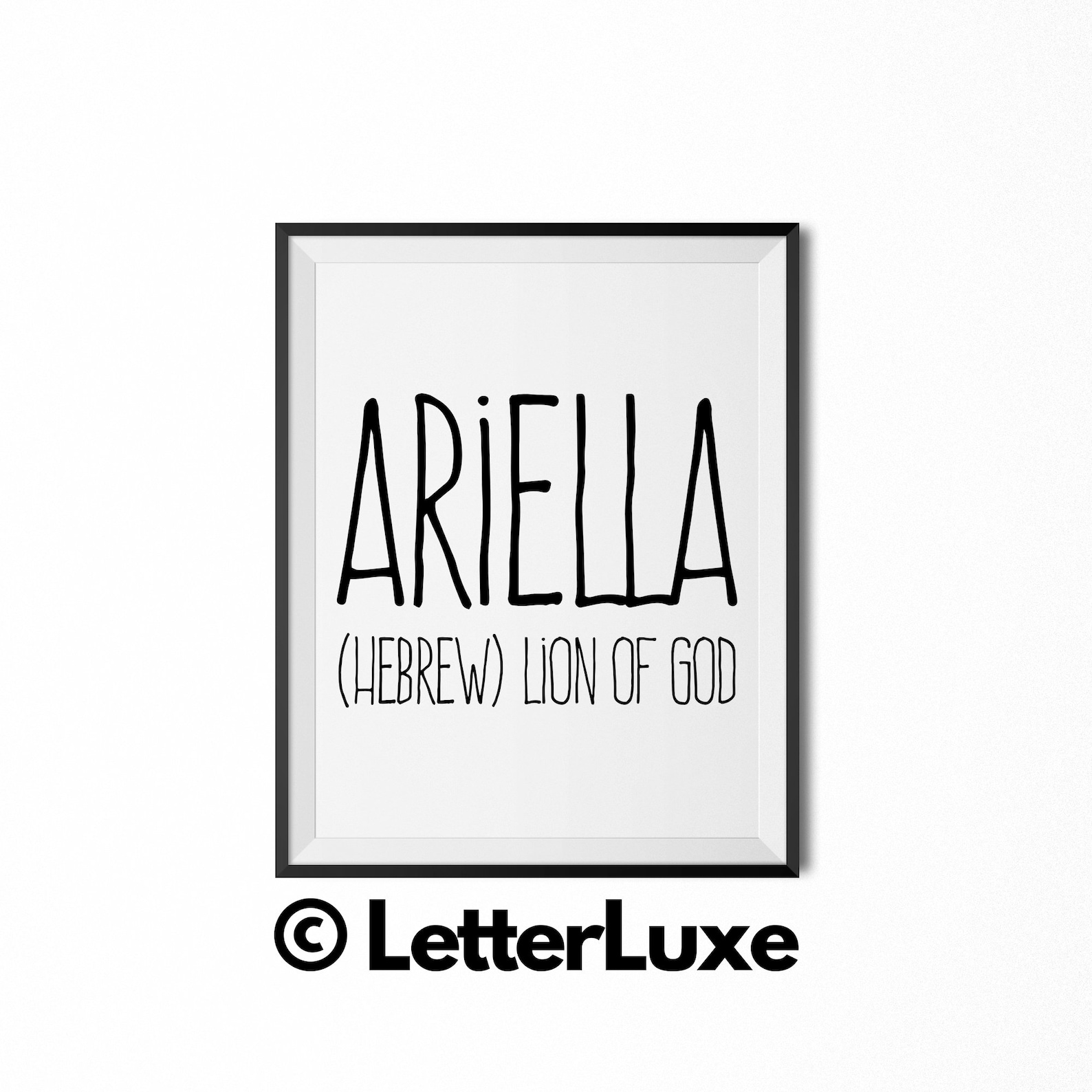Ariella Name Meaning Art, Maeve Gift, Printable Baby Shower Gift ...