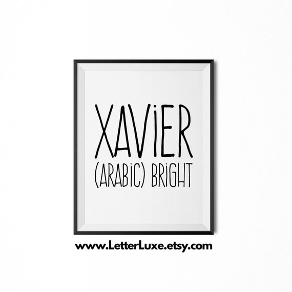 Xavier Printable Kids Gift Name Meaning Art Baby Shower Etsy