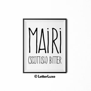 Mairi Name Meaning Art, Printable Baby Shower Gift, Girl Nursery Art, Party Art, Personalized Digital Print, Instant Download Nursery Decor