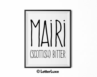 Mairi Name Meaning Art, Printable Baby Shower Gift, Girl Nursery Art, Party Art, Personalized Digital Print, Instant Download Nursery Decor