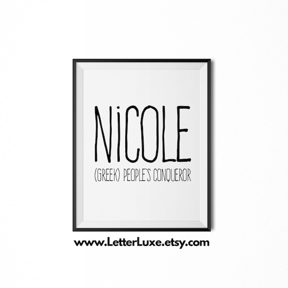 Nicole Name Meaning Art Printable Baby Shower Gift Nursery Etsy Nicole Name Meaning Art Printable Baby Shower Gift Nursery Etsy