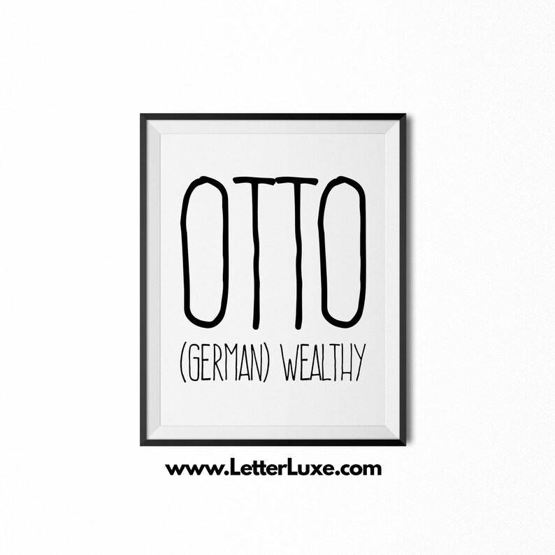 Otto Printable Kids Gift Otto Gift Name Meaning Art Baby Etsy