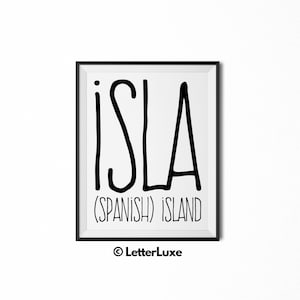 Isla Name Meaning Nursery Art, Isla Gift, Isla Personalized Adoption Gift Idea, Printable Birthday Party Decoration, Digital Print Decor