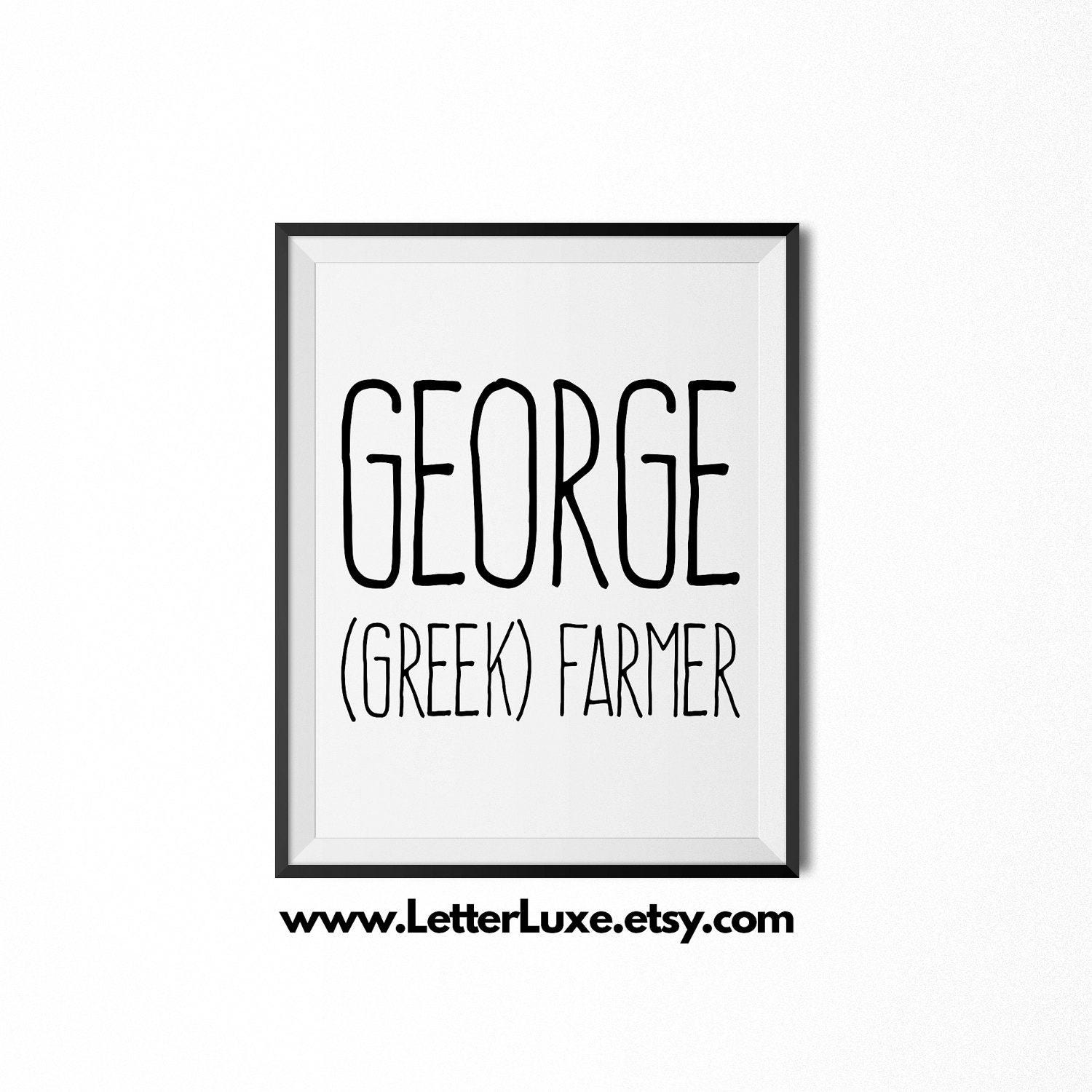 Name Meaning Art Gift Printable Baby Shower Etsy