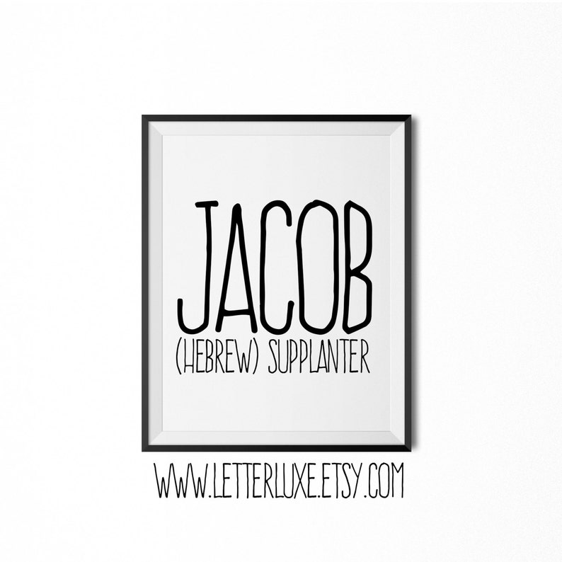 Jacob Printable Kids Gift Name Meaning Art Baby Shower Etsy