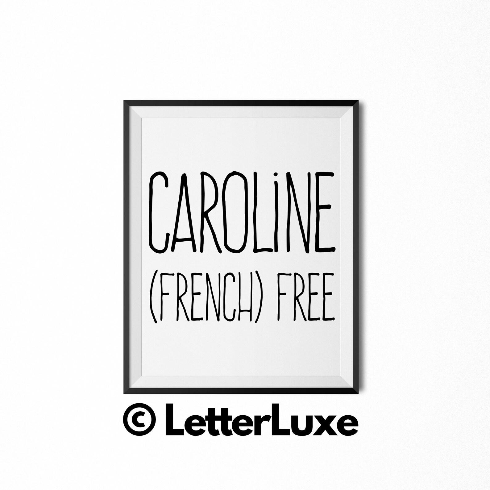 Caroline Name Meaning Art, French Baby Name Decor, Printable Baby