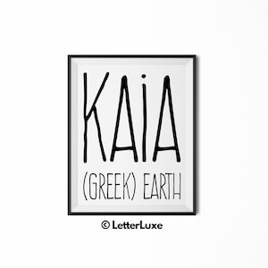 Kaia Name Meaning Art, Printable Baby Shower Gift, Nursery Printable, Definition Digital Print, Nursery Party Decor, Typography Wall Decor