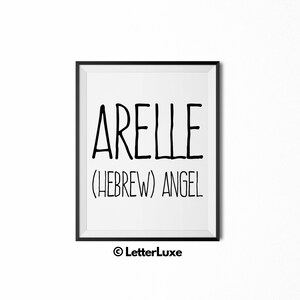 Arelle Name Meaning Art, Arelle Gift, Printable Adoption Gift, Nursery Printable, Digital Art Print, Nursery Decor, Baby Shower Decorations