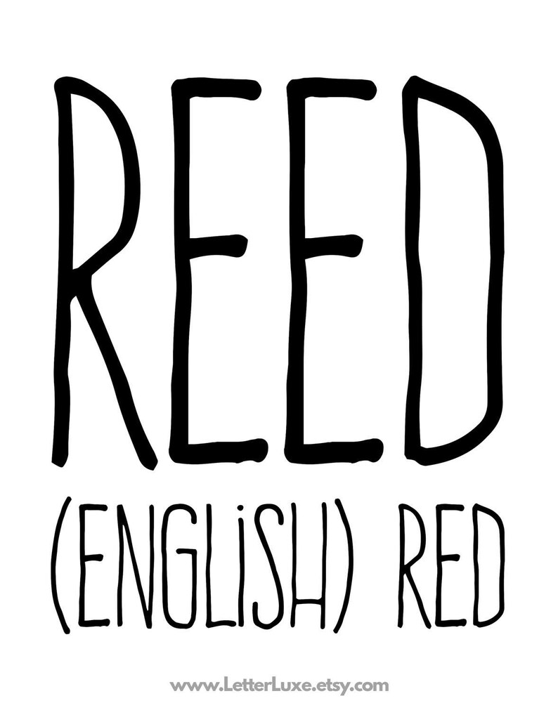 Reed Name Meaning Art Printable Baby Shower Gift Nursery Etsy