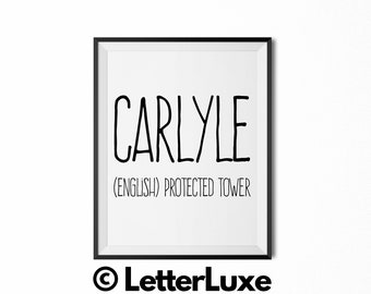 Carlyle Name Meaning Art, Printable 1st Birthday Gift, Nursery Bedroom Wall Decor, Party Art, Baby Shower Decorations, Digital Art Print