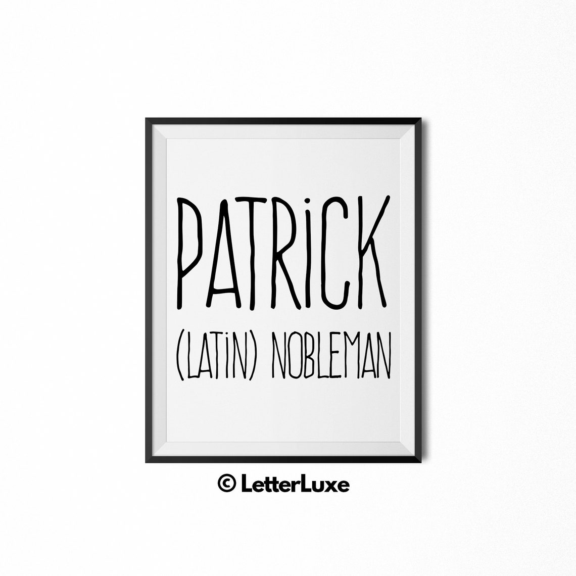 Patrick Name Meaning Art Patrick Printable Baby Shower Gift Etsy