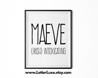 Maeve Name Meaning Art, Maeve Gift, Printable Baby Shower Gift, Nursery Printable Art, Digital Print, Nursery Decor, Typography Wall Decor
