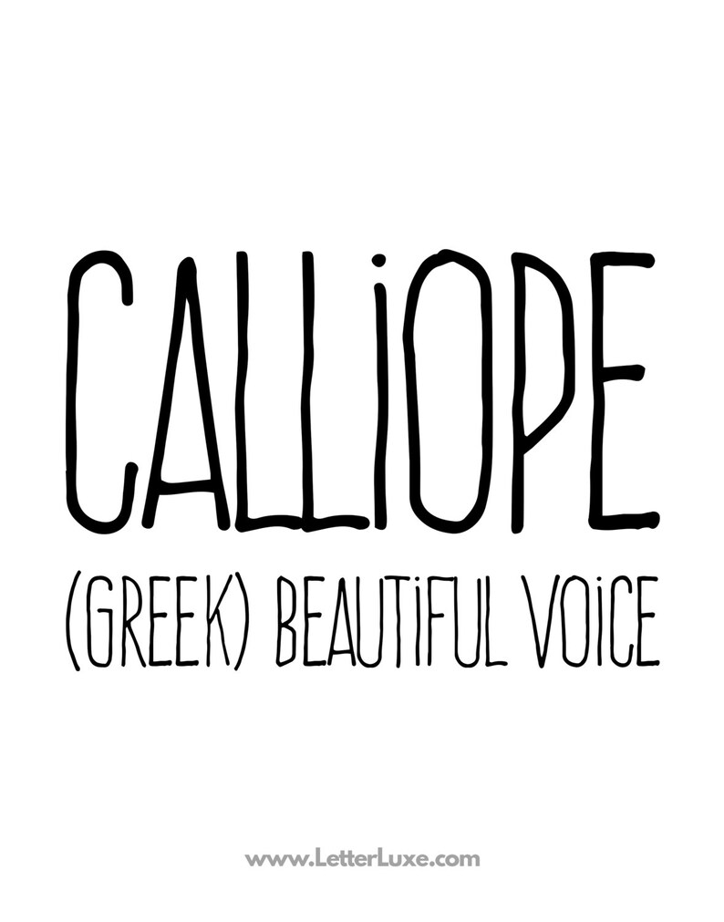 Calliope Name Meaning Art Printable Baby Shower Gift Etsy