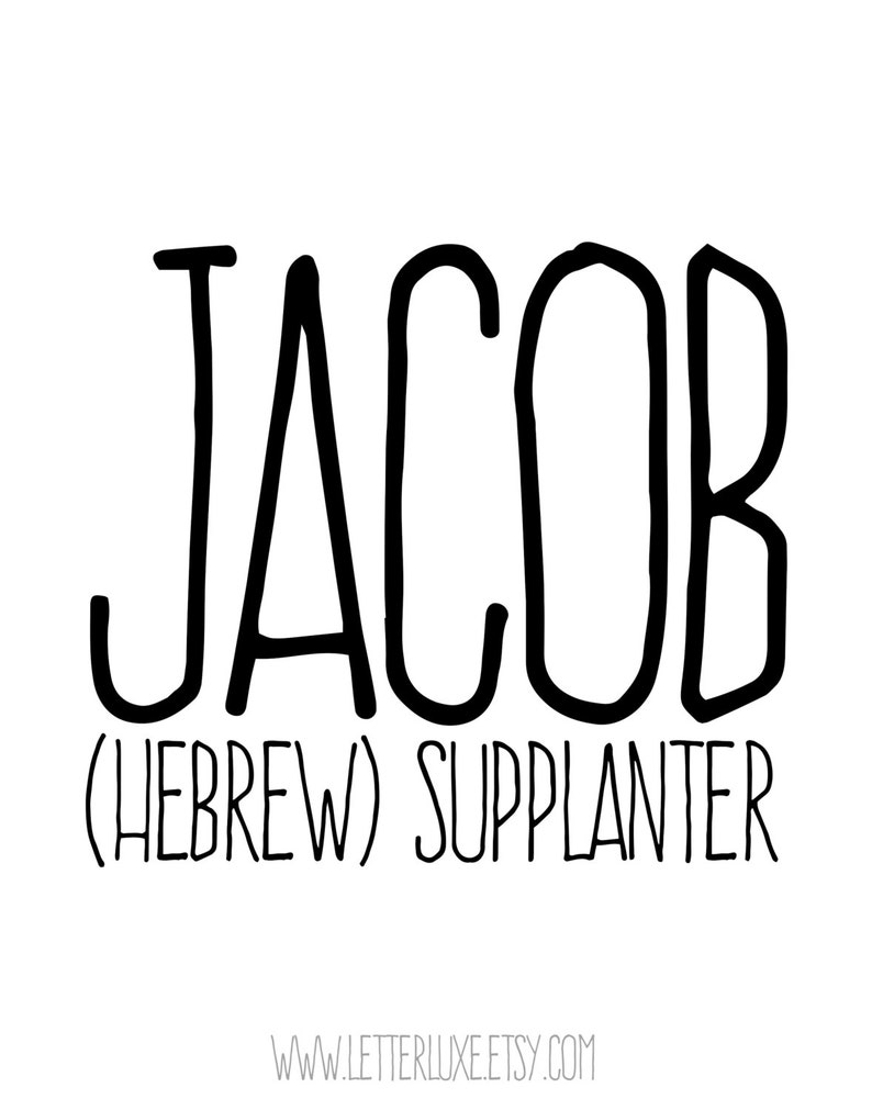 Jacob Printable Kids Gift Name Meaning Art Baby Shower Etsy