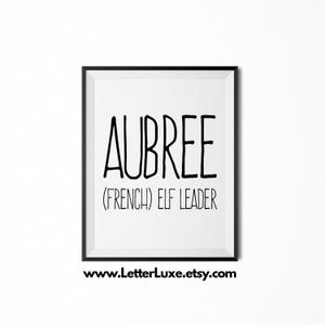 Aubree Name Bedeutung Kunst, Aubree Geschenk, druckbare Baby Shower Geschenk, Kinderzimmer druckbare Kunst, Digitaldruck, Kinderzimmer Dekor, Typografie Wanddekor