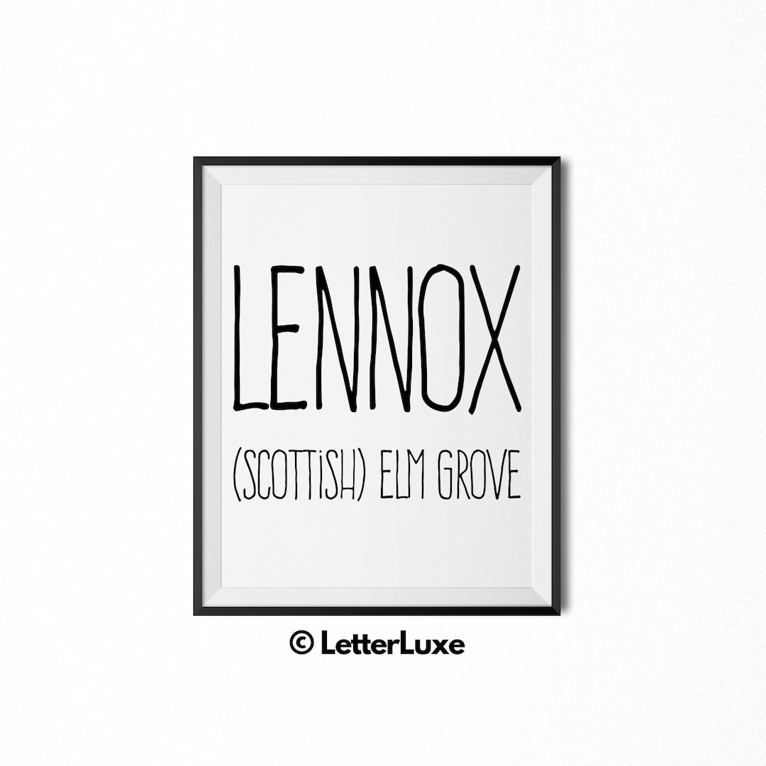 Lennox Printable Kids Gift, Lennox Name Meaning Art, Baby Shower Gift