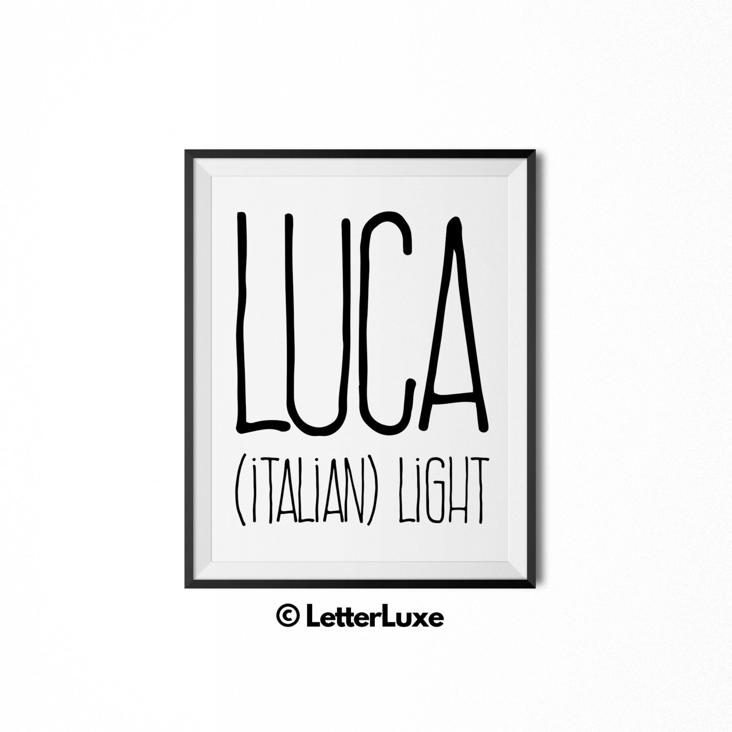 Luca Name Meaning Art - Printable Baby Shower Gift - Nursery Printable Art ...