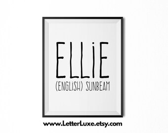 Ellie Female Name - in Stylish Lettering Cursive Typography Text