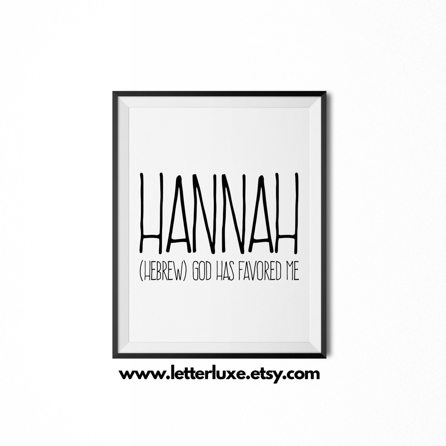 Hannah Name Meaning Art Printable New Baby Gift Nursery Etsy