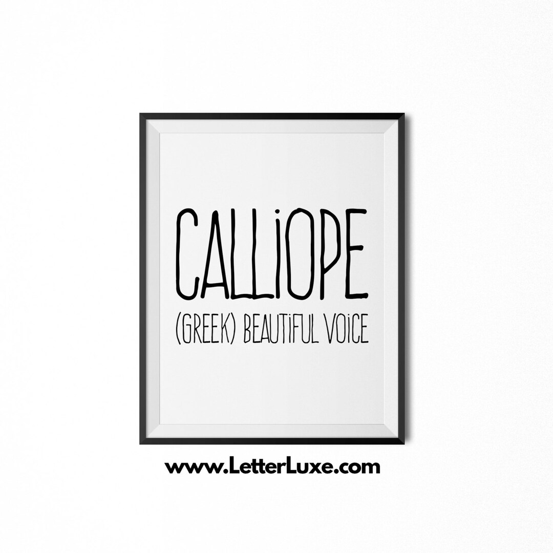 Calliope Name Meaning Art, Calliope Printable Baby Shower Gift, Nursery Printable Art, Digital