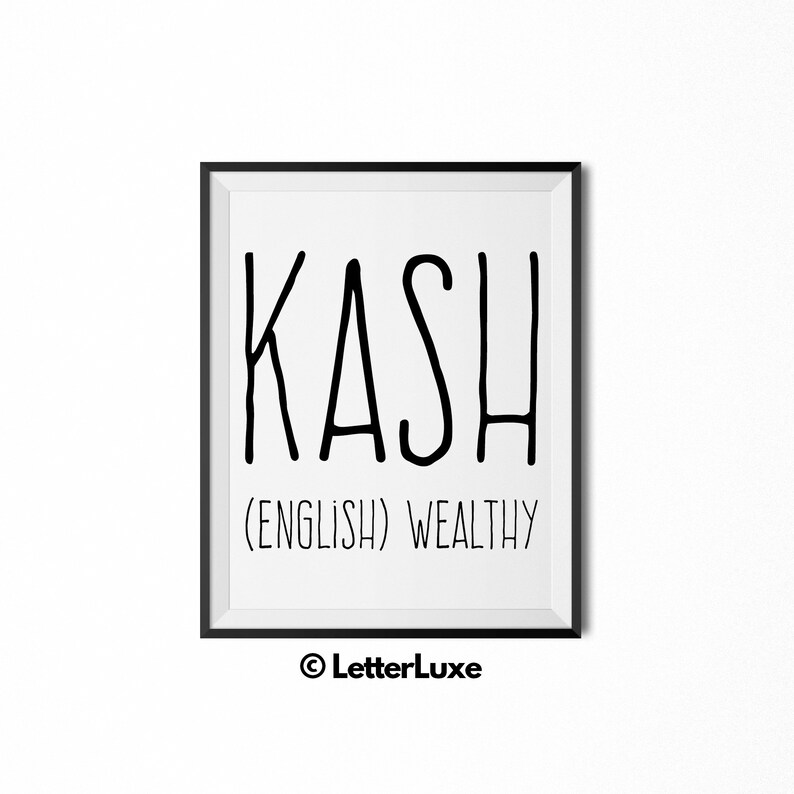 Kash Name Meaning Art Kash Gift Printable Baby Shower Gift Etsy UK