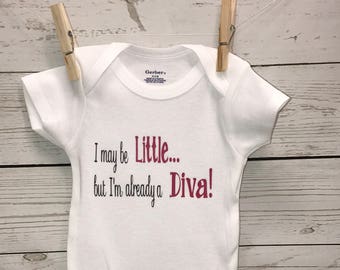 Diva Onesie, Funny Onesie, Baby girl onesie, New Baby, New Baby Gift, Baby Girl Clothing, Girls Clothing, Clothing, Bodysuits, Little Diva,