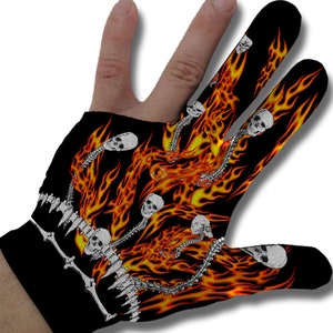Flamez N Skullz Billiard Glove