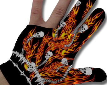 Flamez N Skullz Billiard Glove