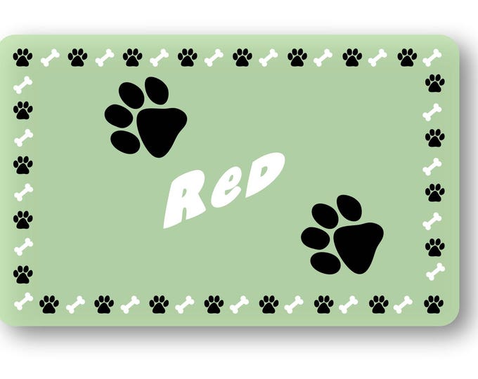 Personalized "Paws" Dog Food Mat