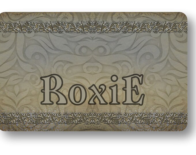 Personalized "Damask" Pet Food Mat