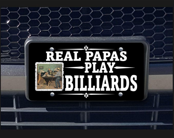 Real Papas Play Billiards license plate