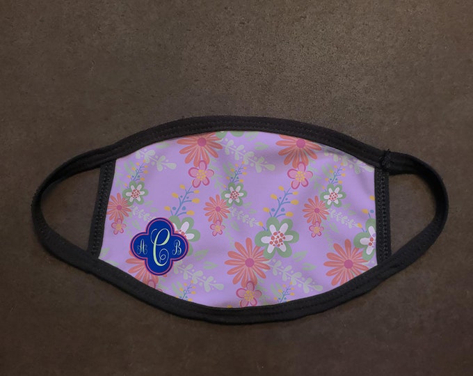 Monogram Floral Face Mask