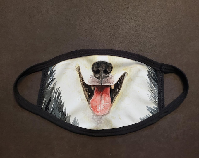 Dog Face Husky Watercolor Face Mask