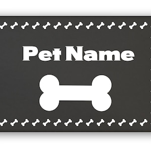 Personalized "Bone" Dog Food Mat