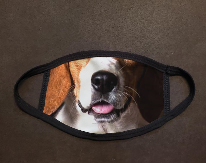 Dog Face Beagle Real Face Mask
