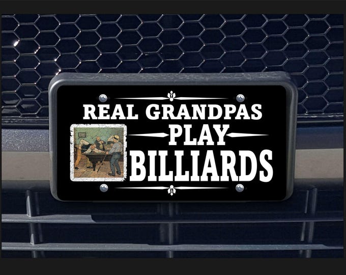 Real Grandpas Play Billiards license plate