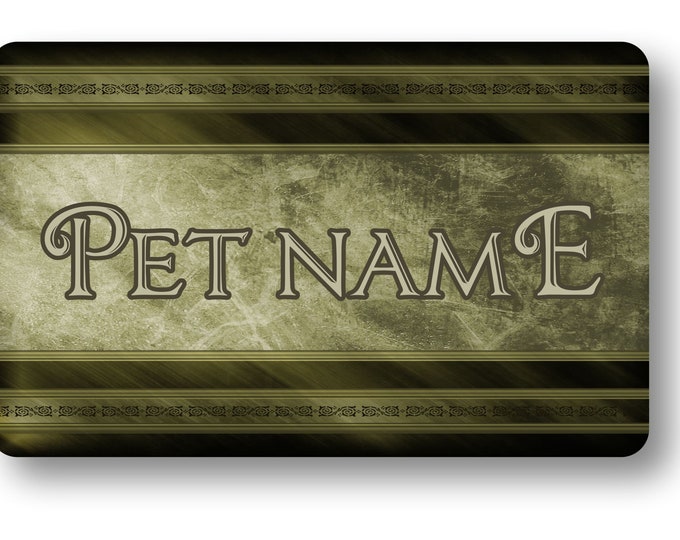 Personalized "Granite 'n' Gold" Pet Food Mat