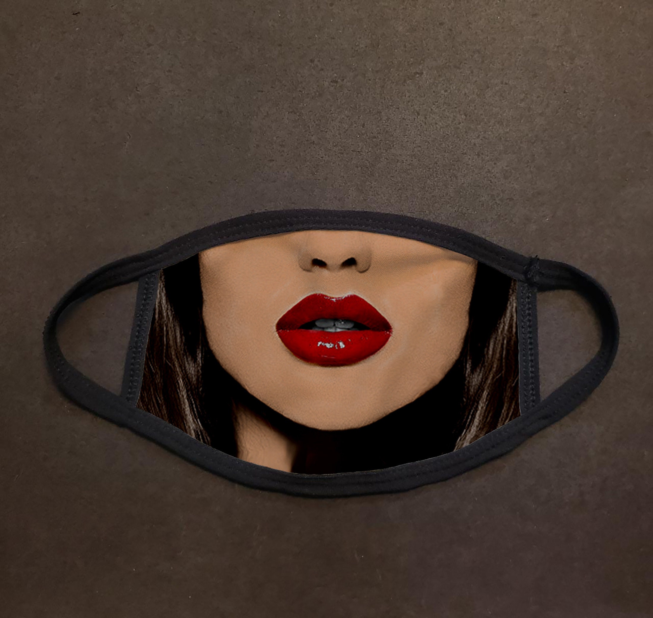 Red Buff Mask Buff/caucasian Sexy Red Lips Face Mask - Etsy