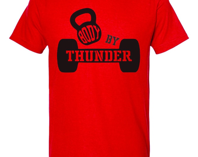 Savage Wolves Body by Thunder slogan tee