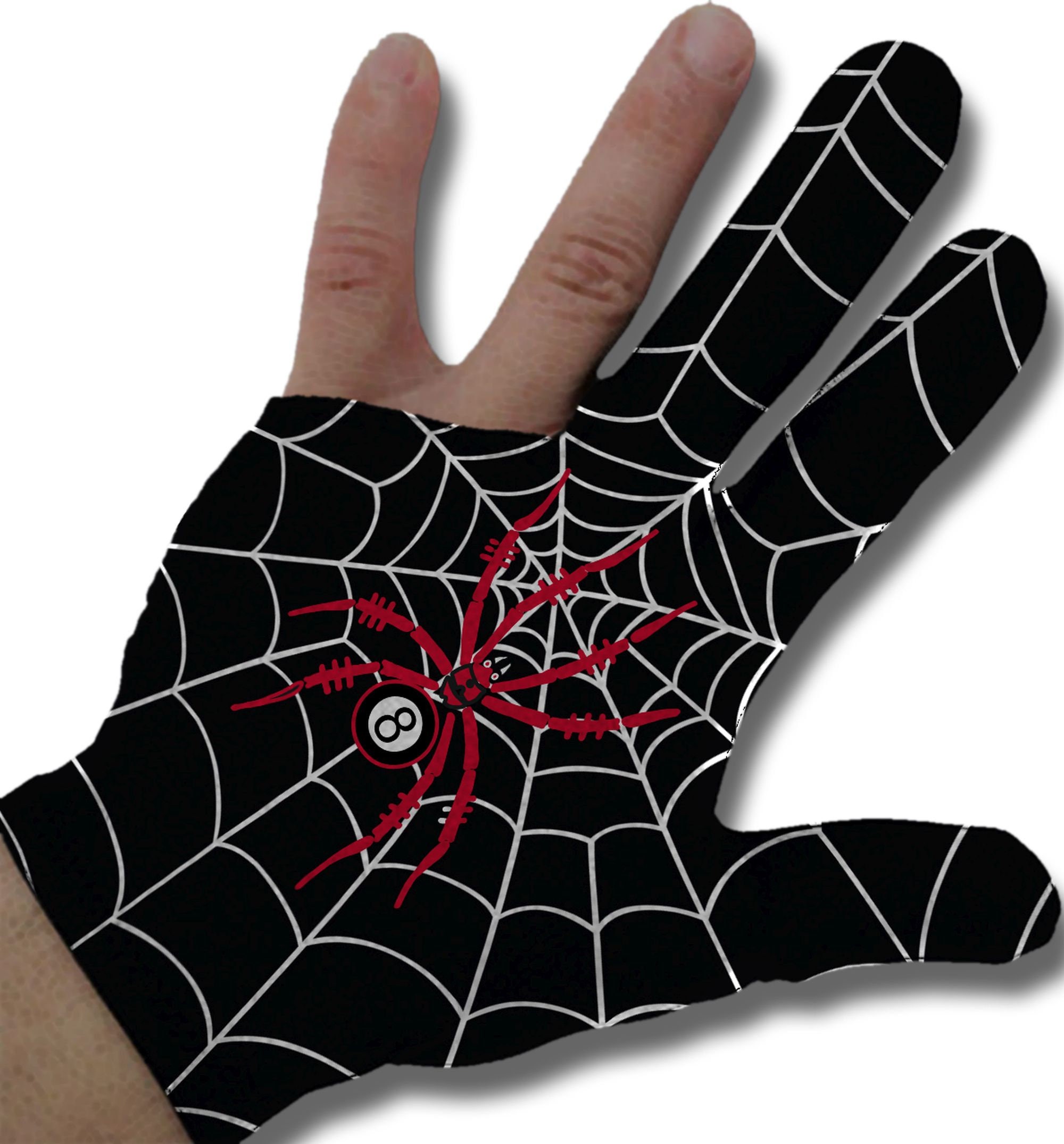 Spider Web Fingerloser Handschuh – Halloween-Accessoire, Netz-Design